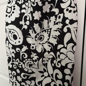 Talbots Black and White Patterned Pencil Skirt